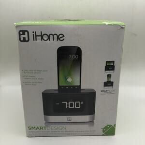 iHome iC50 FM Stereo Alarm Clock Radio Dock for Android Phones USB Charging